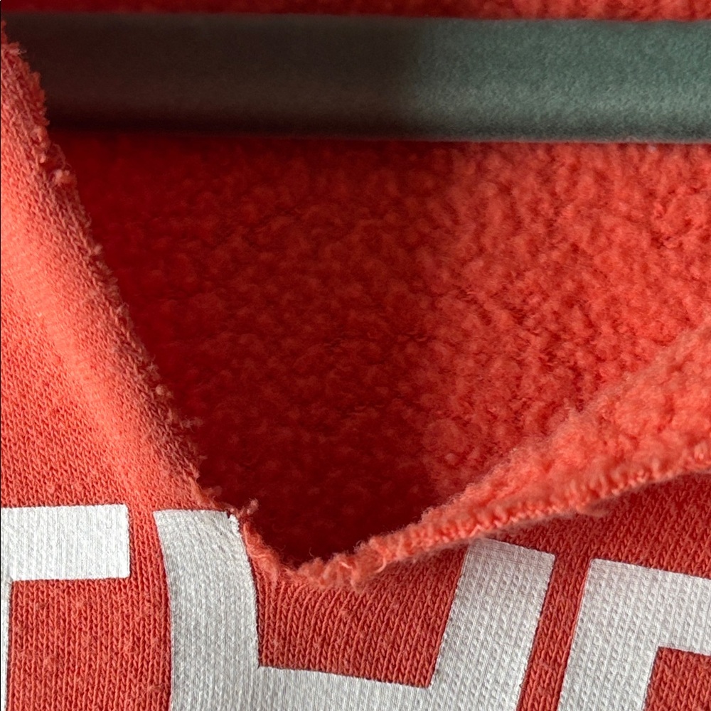 The North Face Coral/Orange Women's Crewneck Hoodie with White Logo - Picture 6 of 6